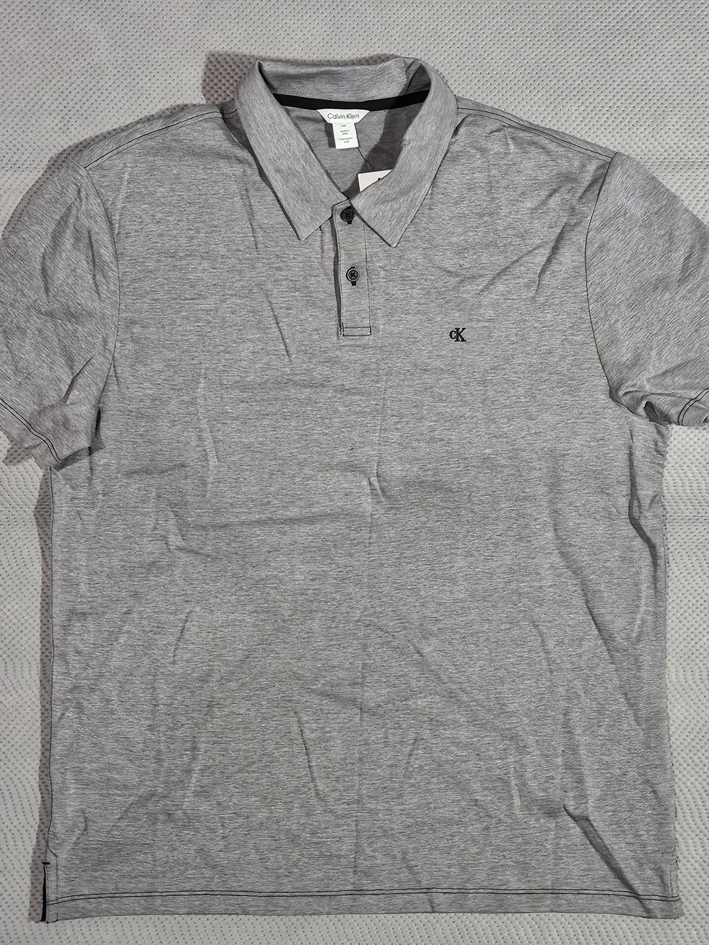 Calvin Klein Light Gray Heather Polo with CK Logo